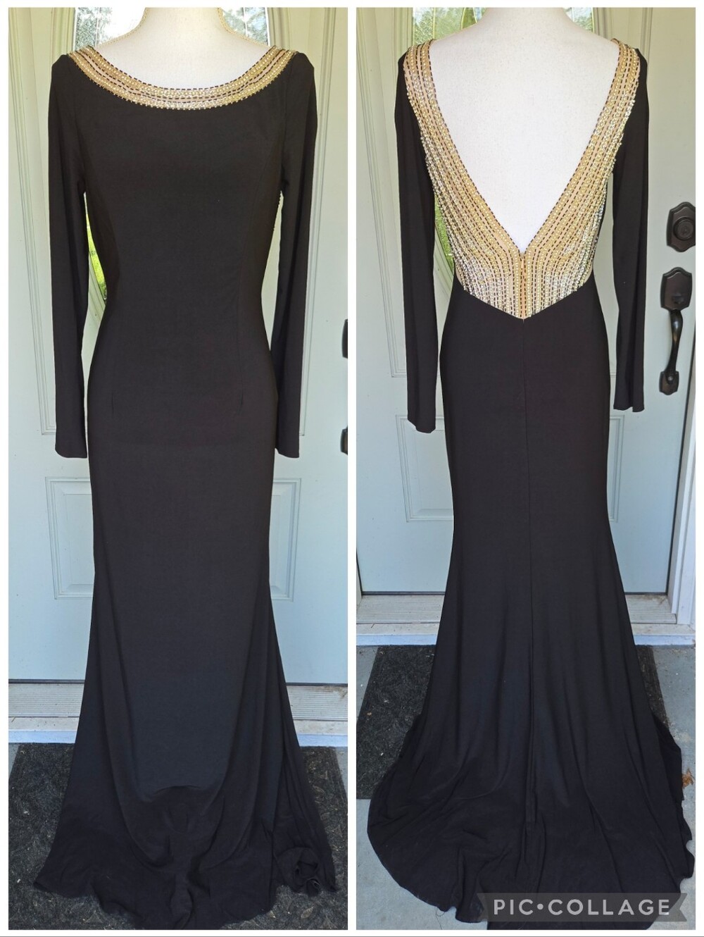 Milano Formals Black Elegant Backless Gown